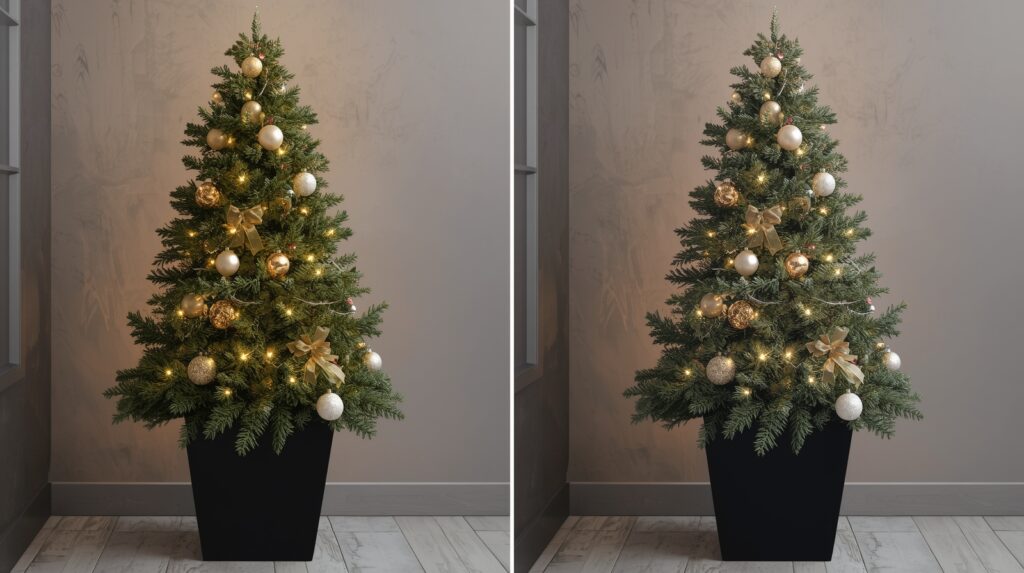 DIY dollar store Christmas porch trees