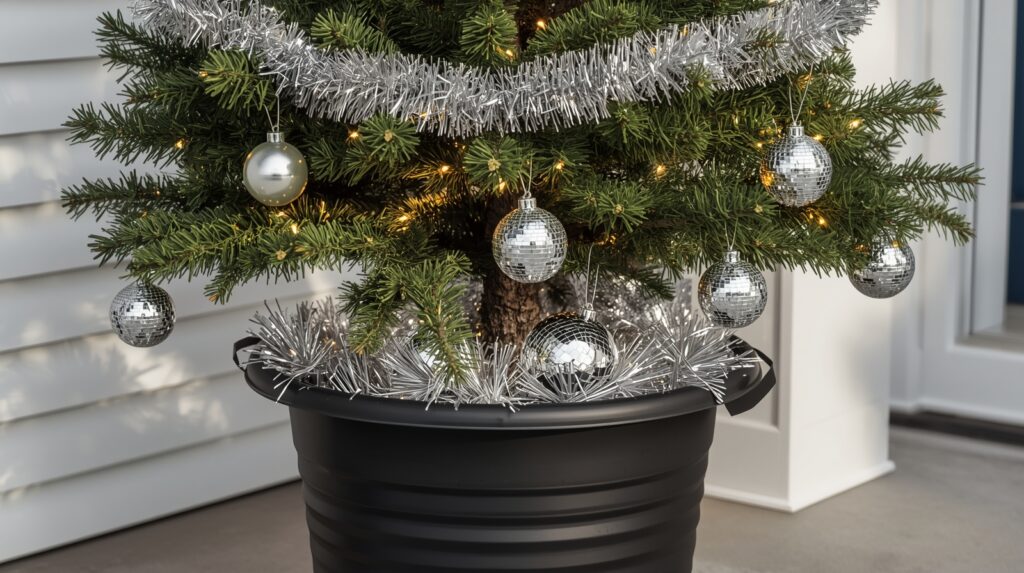 silver ornament christmas tree