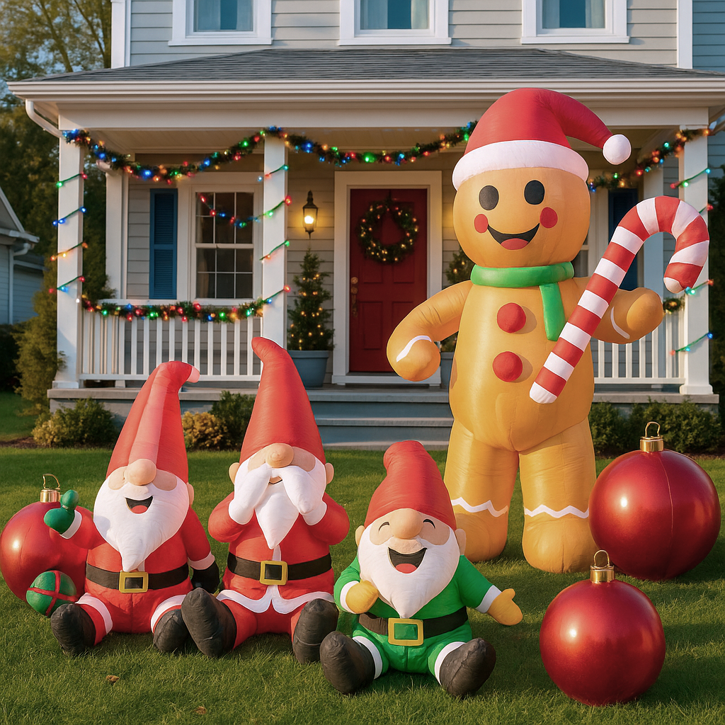 christmas gingerbread man lawn decor-light