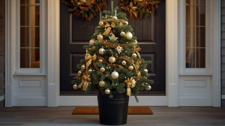 Gold Dollar store christmas tree