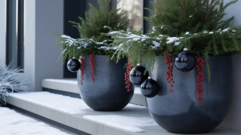 Elegant DIY Christmas Porch Planters: A Modern Twist on Holiday Decor