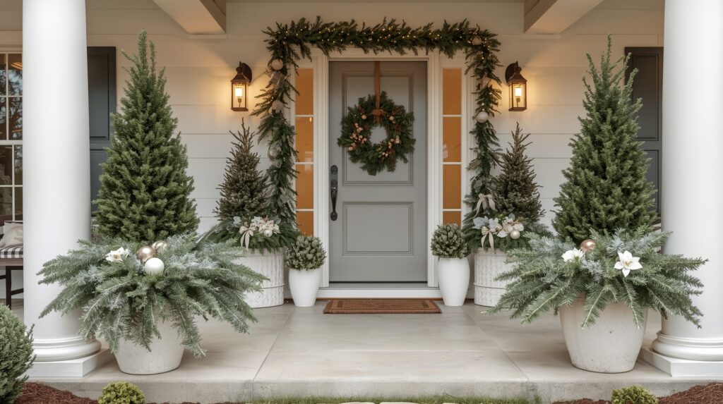 Minimalist White Christmas Planters