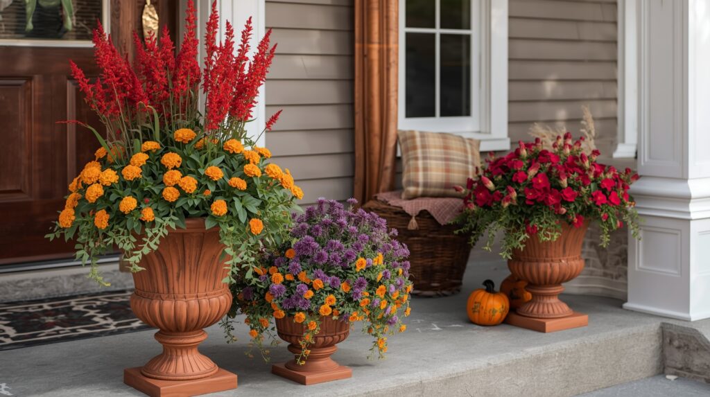fall porch planters