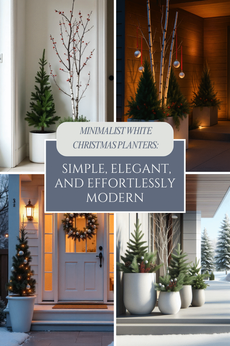 white christmas porch planters